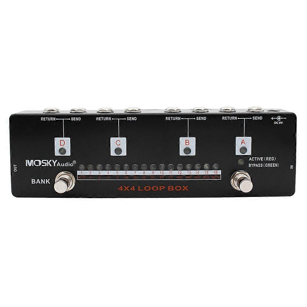 MOSKY 4X4 LOOP BOX Effect Controller with 16 Programming Options Guitar Effects Pedal for Electric Guitar Bass