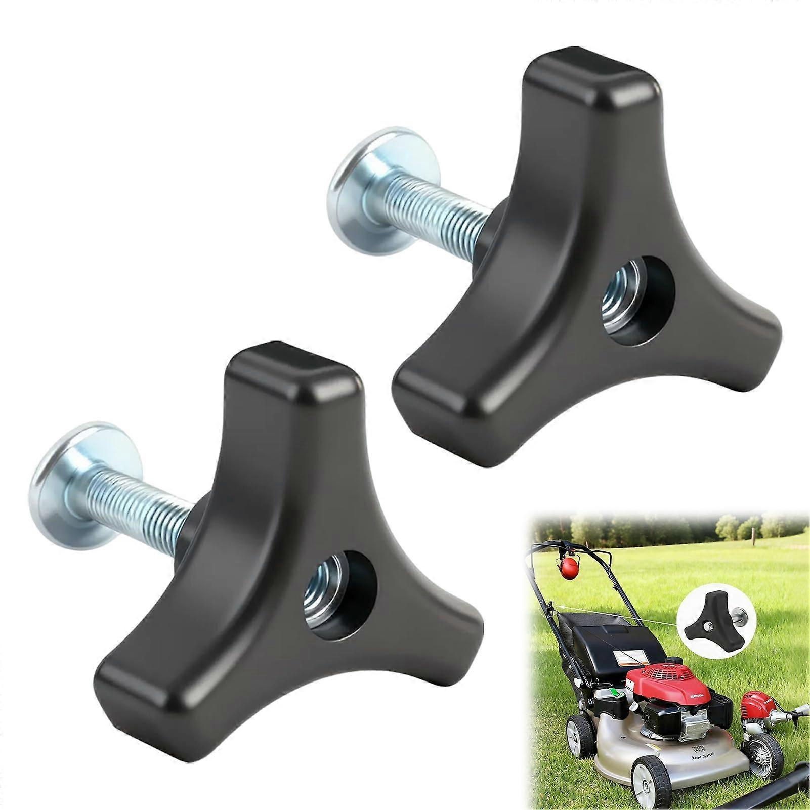 4 Sets Lawn Mower Handle Bolts and Knob Screws, Ergonomic Triangle Grip, Universal Replacement Kit for Honda and Other Mowers