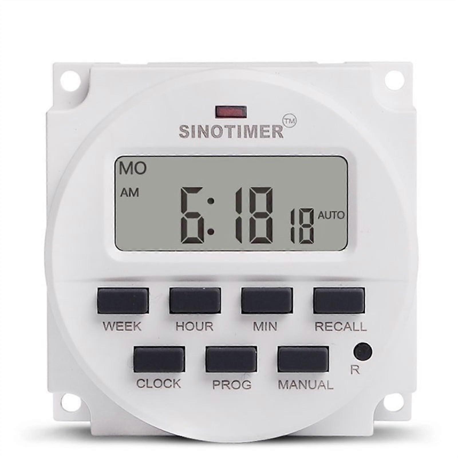 7 Day Programmable Timer Switch 110V with Large LCD Display and Relay for Precise Time Control