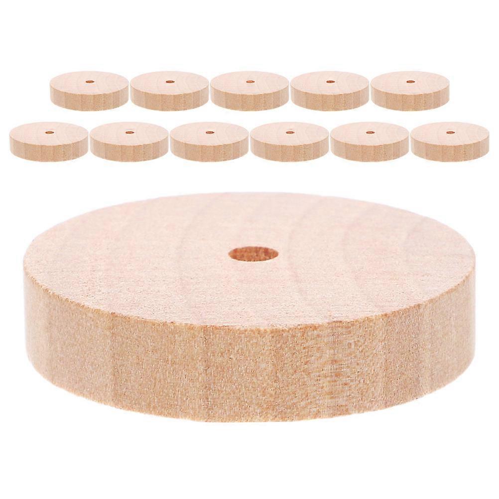 12pcs Beige Wood Wheels for DIY Projects Educational Toy Car Models Enhance Creativity and Learning