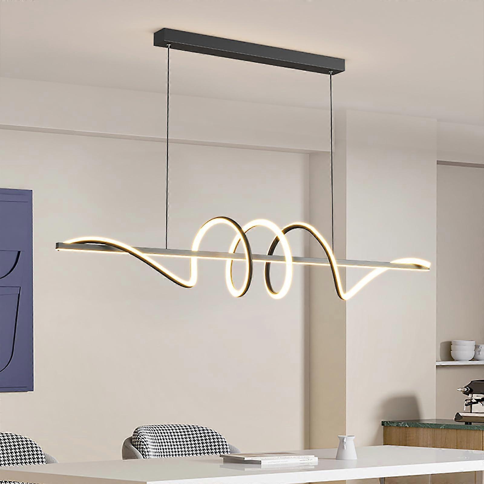 Modern LED Chandelier 39 Inch Dimmable Kitchen Island Light with Adjustable Hanging and Remote Control