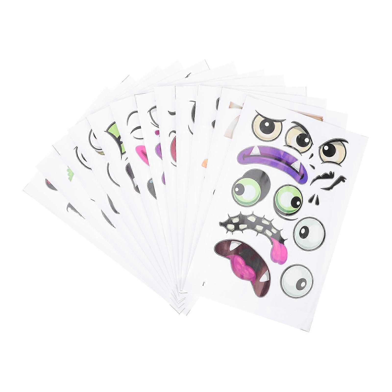 Adhesive Halloween Stickers Perfect For Decorating Objects At Halloween Party 12 Sheets Assorted Color Creative Design 1 Set