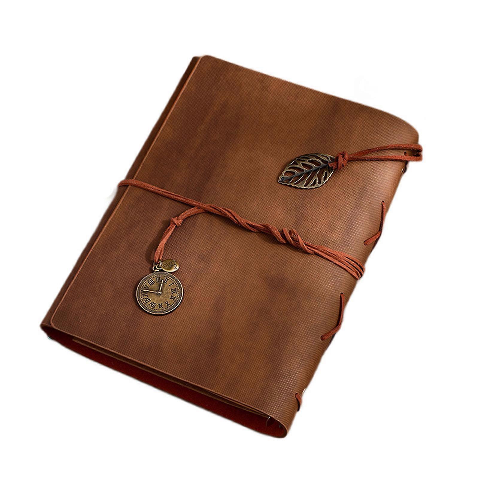 Easy Pages Customization 6 Rings Binding Scrapbook Leather Cover Photo Album Journal Notebook Removable Sheets Design Multicolor