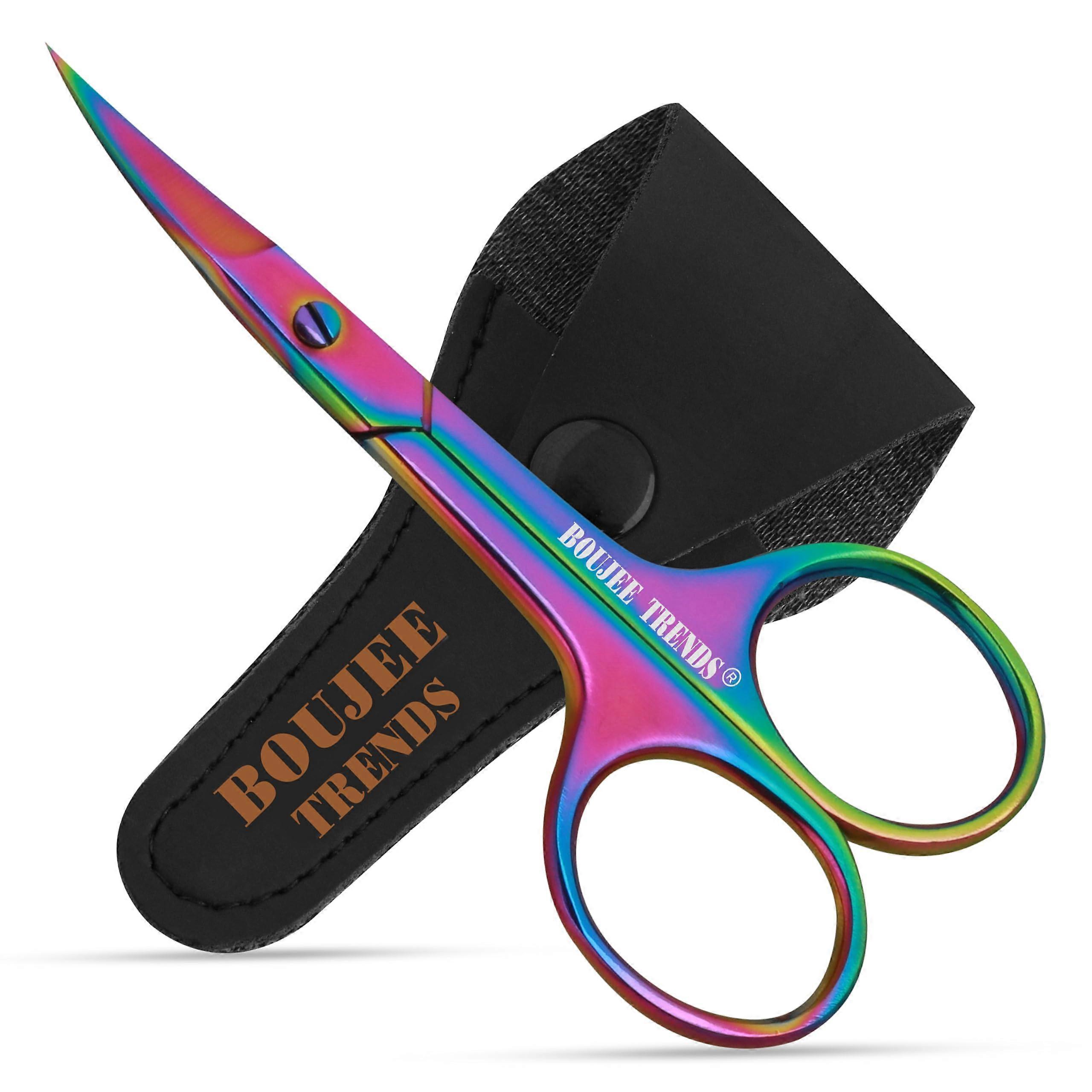 Nail Scissors with Precision Curved Blades, Titanium Multipurpose Grooming Tool for Men and Women