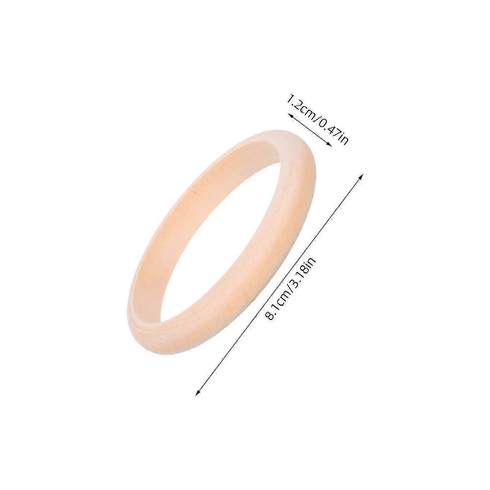 Natural Wood Bangle Blanks 12Pcs For DIY Projects Ideal For Craft Enthusiasts 81mm Outer Diameter