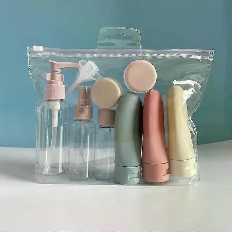 11pcs Travel Refillable Bottle Portable Silicone Empty Sub-bottling Tool Liquid Container Spray Lotion Shampoo Shower Perfume