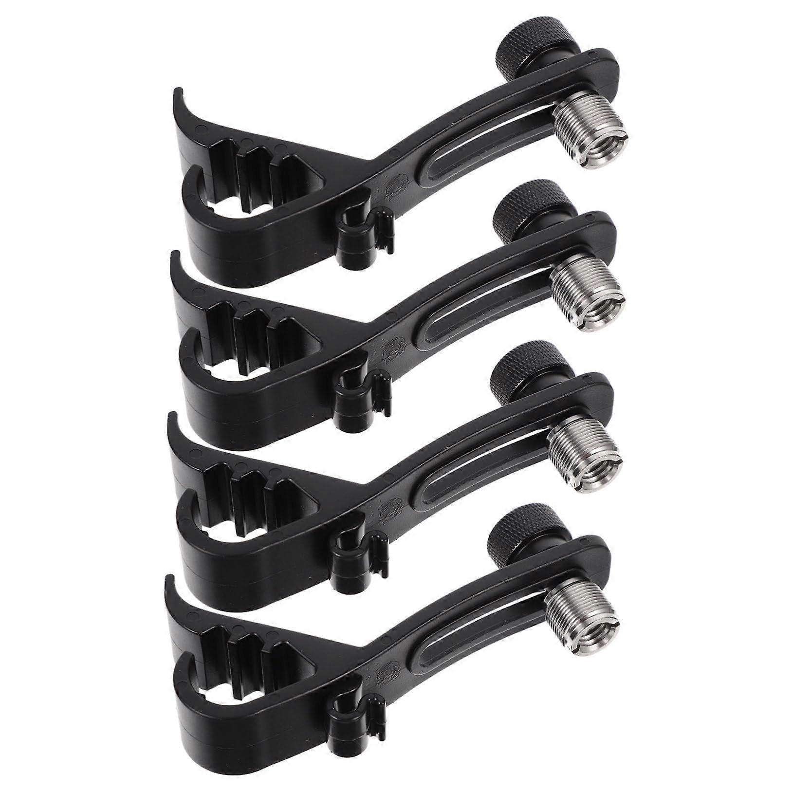 Studio Mic Drum Clamp 4Pack Shockproof Microphone Holder Stand Black