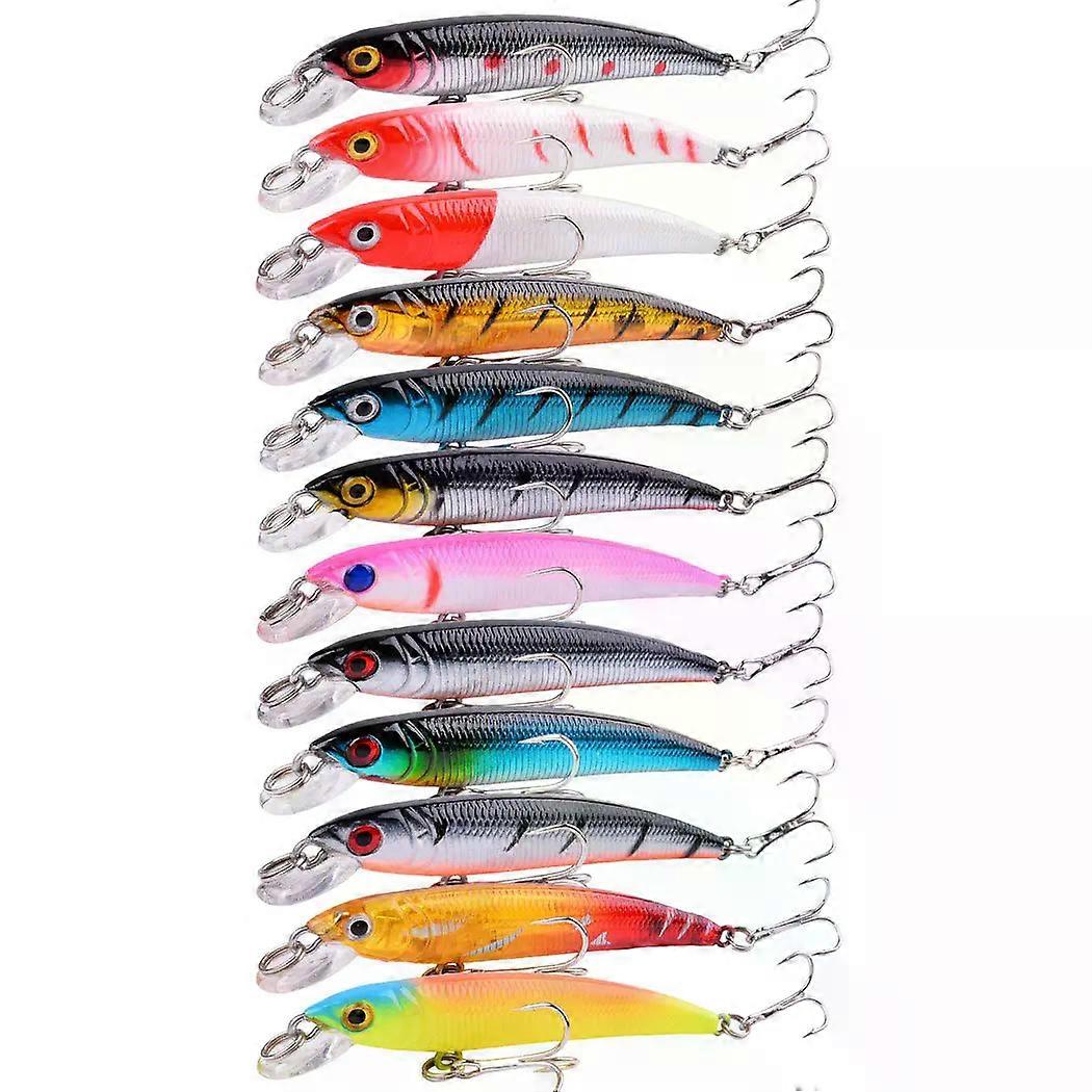 12 pi��ces leurres de p��che appat 3D oeil 8 cm/5g vairon manivelle Wobblers perche appat artificiel brochet carpe appat nageur leurre de p��ch