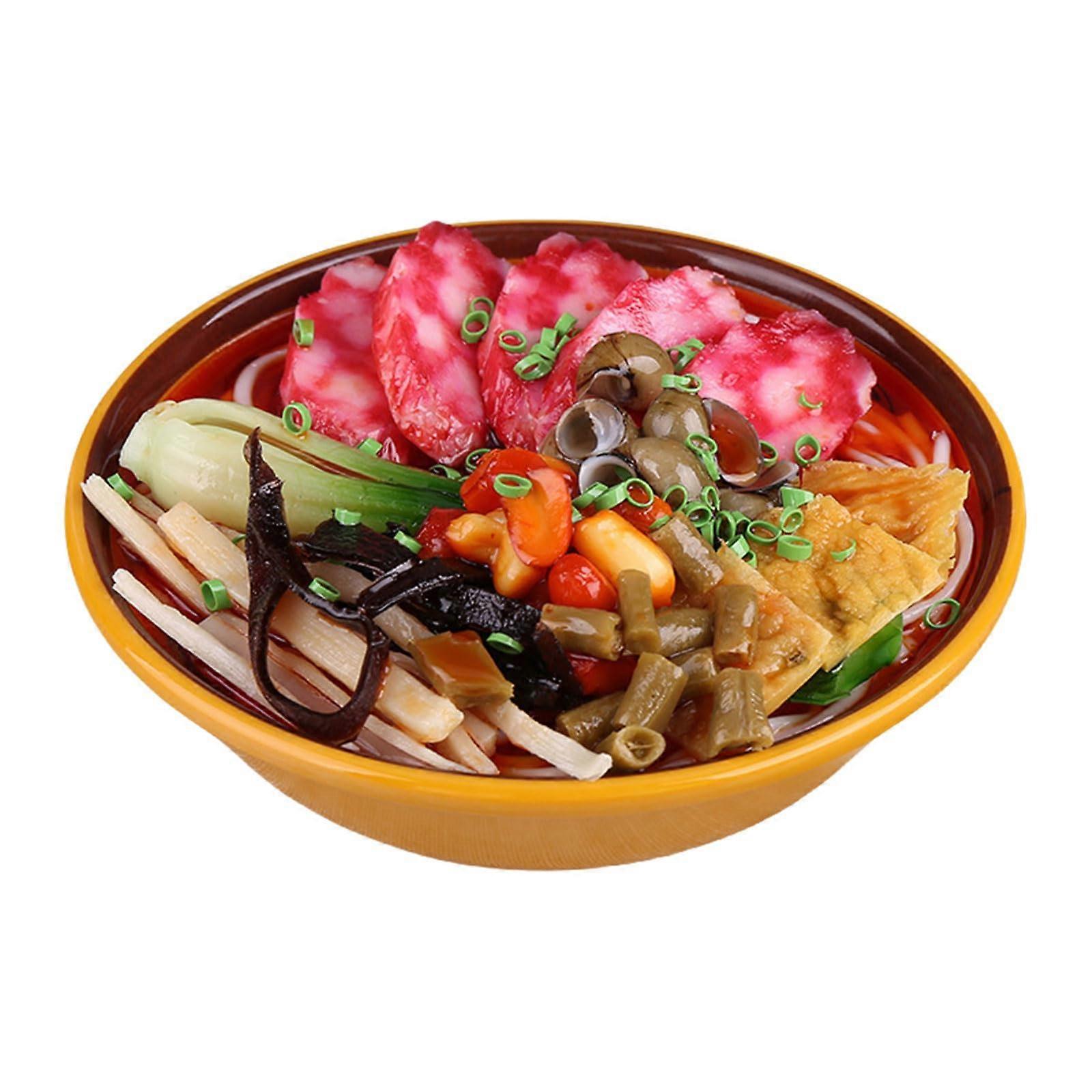 Fake Food Model Realistic Artificial Noodles Bowl with Bright Color for Teaching or Display