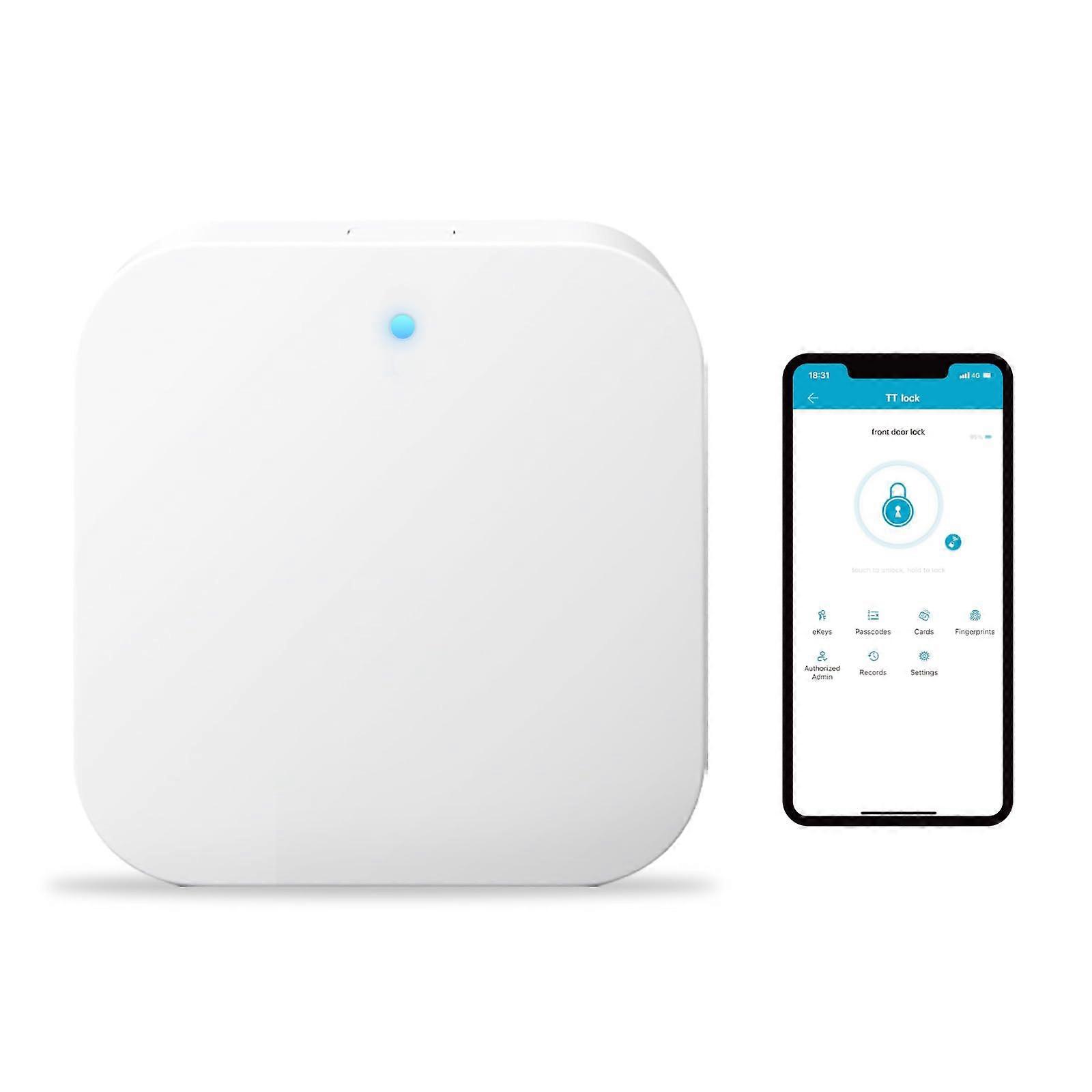 Smart Lock WiFi Gateway G2 for TTLock App, Alexa and Google Compatible, Remote Access, White
