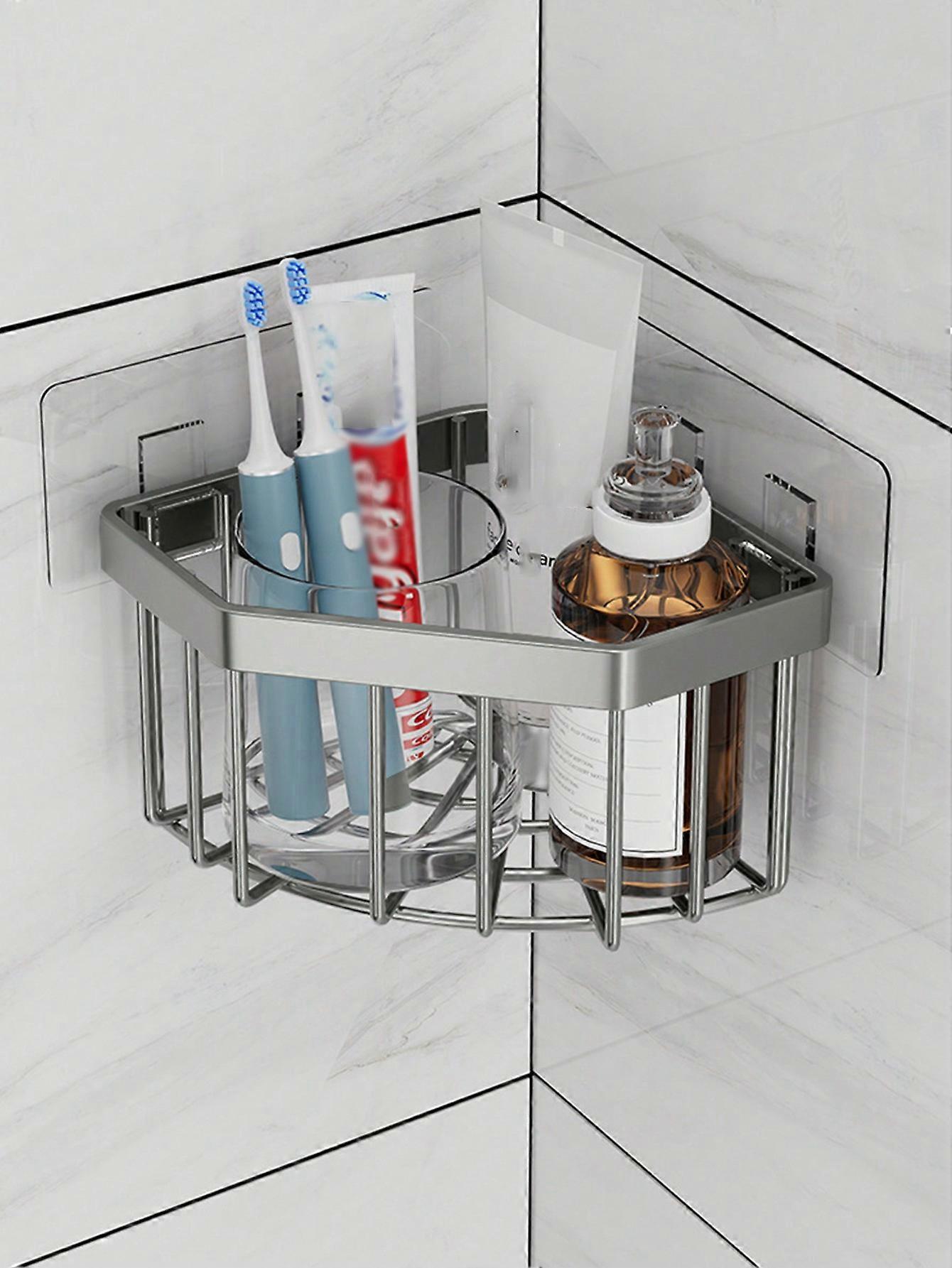 1pc Kitchen Sink Corner Sponge Storage Basket With Drainage Drying Rack