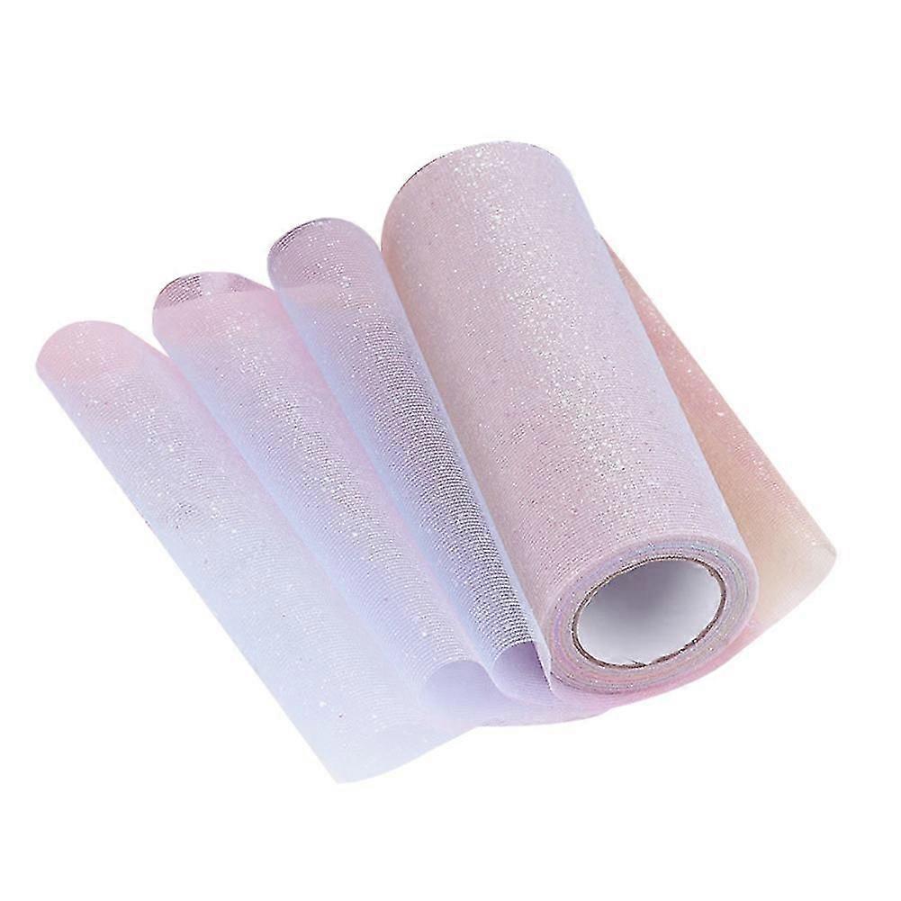 Gradient Color Glitter Net Fabric Tulle Spool Roll Weddings Party Costume Decor