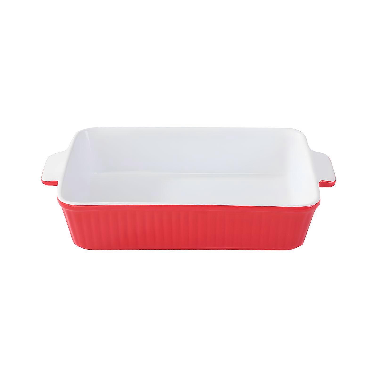 Smooth Face Earthenware Baking Tray Rectangular Plan Oven Secure for Easy Tidying Multicolor