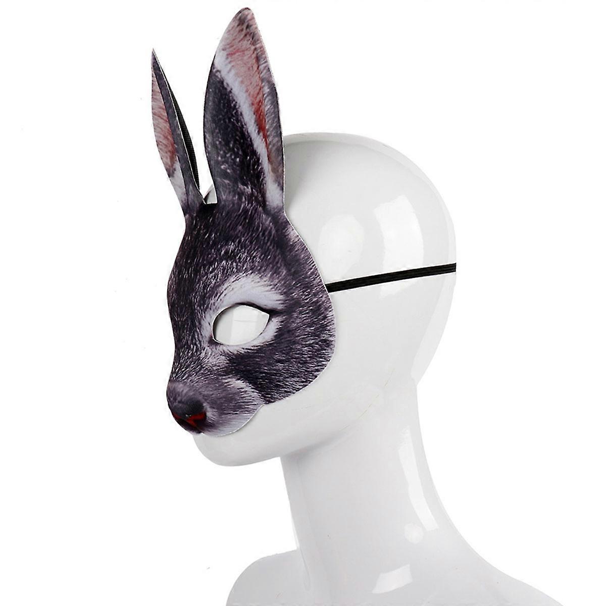 Rabbit Half Mask Black Lightweight Comfortable Wearing Breathing 1Set