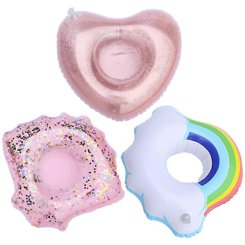 Inflatable Cup Holder Blue Creative Sequin Single Cup Coaster 3Pcs Set