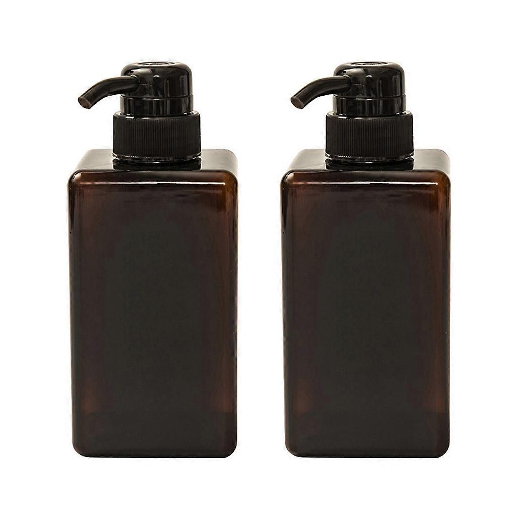 Shampoo Container for Holding Soap 2Pcs Brown Plastic Lotion Pump Bottle