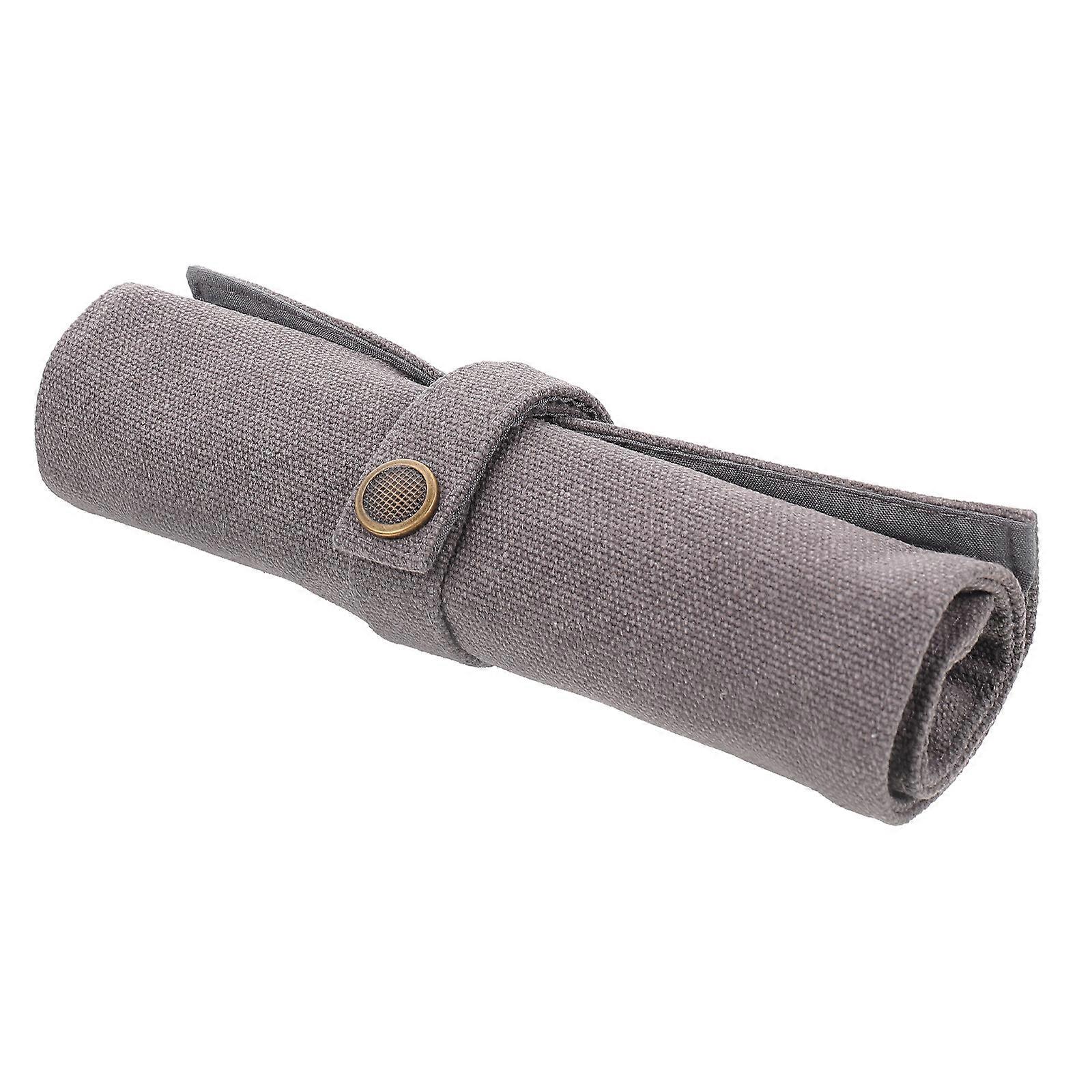 Canvas Roll Up Pencil Case for Storage Use Large Capacity Organizer