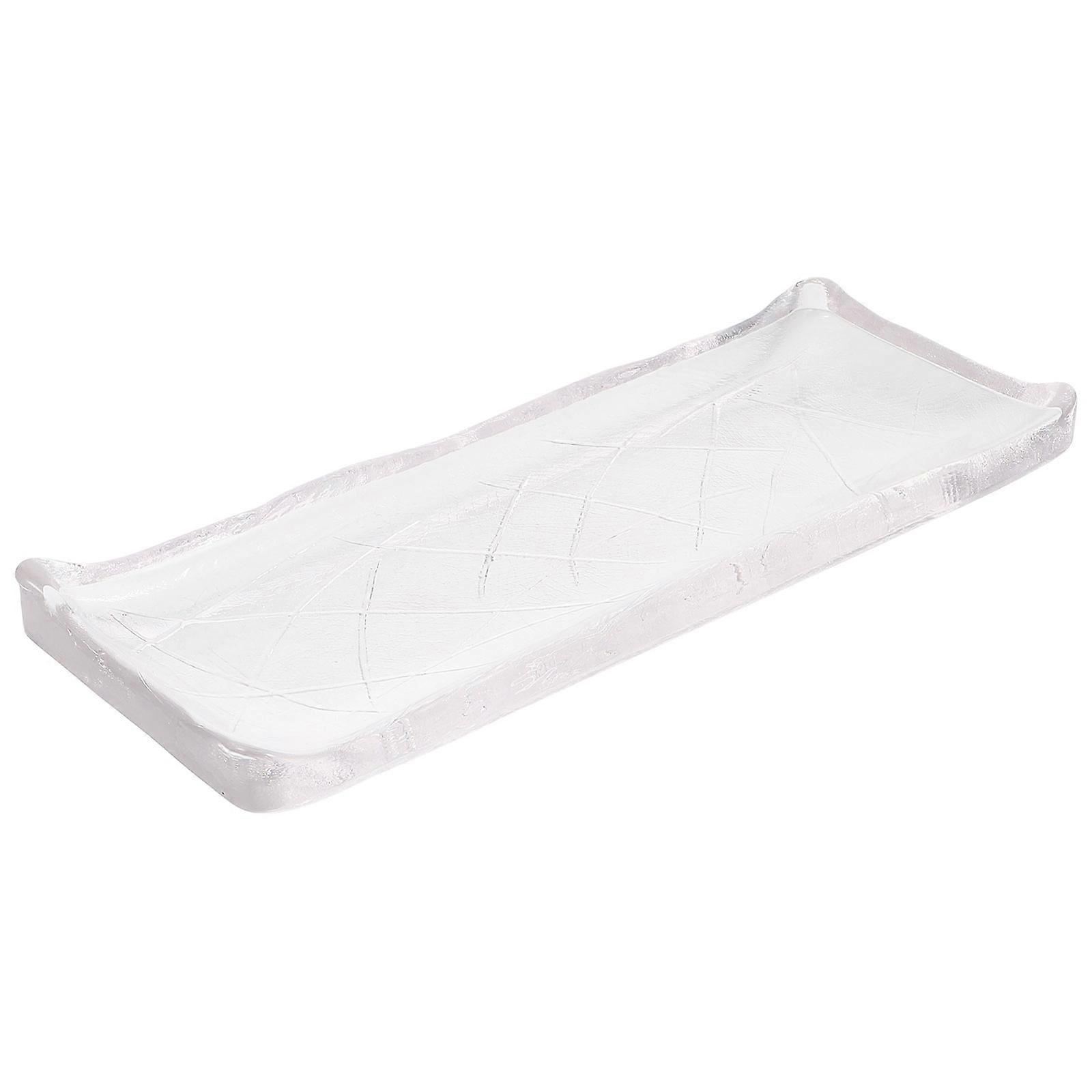 Transparent Glass Food Plate for Dining 1Pcs Rectangular Serving Tray