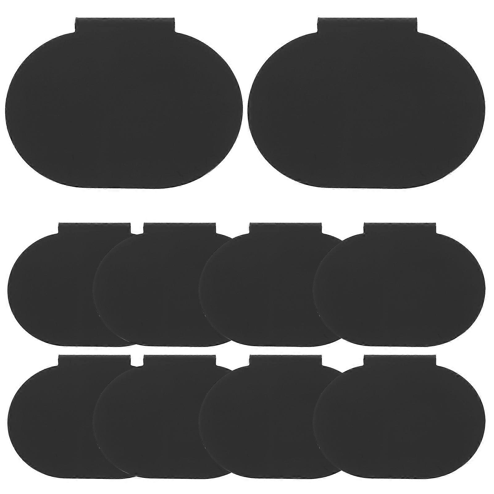 Removable PVC Clips Blackboard Label for Displaying Use 10Pcs Black Material