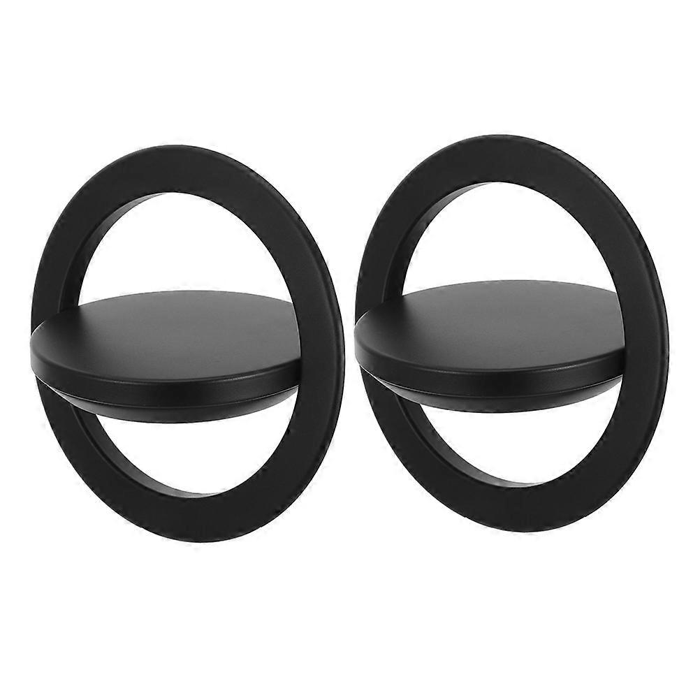 Round Automatic Closure Trash Storage Lid With Sleek Black Design For Kitchen And Bathroom 2Pcs