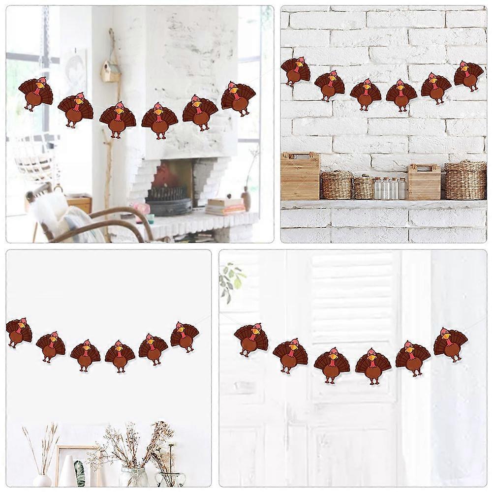 Paper Turkey Hanging Flags for Thanksgiving Party 1Pcs String Decoration