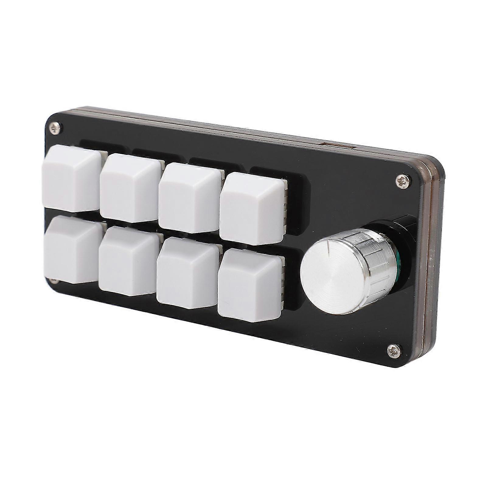 Mini 8 Key Keypad with Knob Hot Swappable Blue Switch Customized Macro Programming Keyboard One Handed Macro Mechanical Keyboard