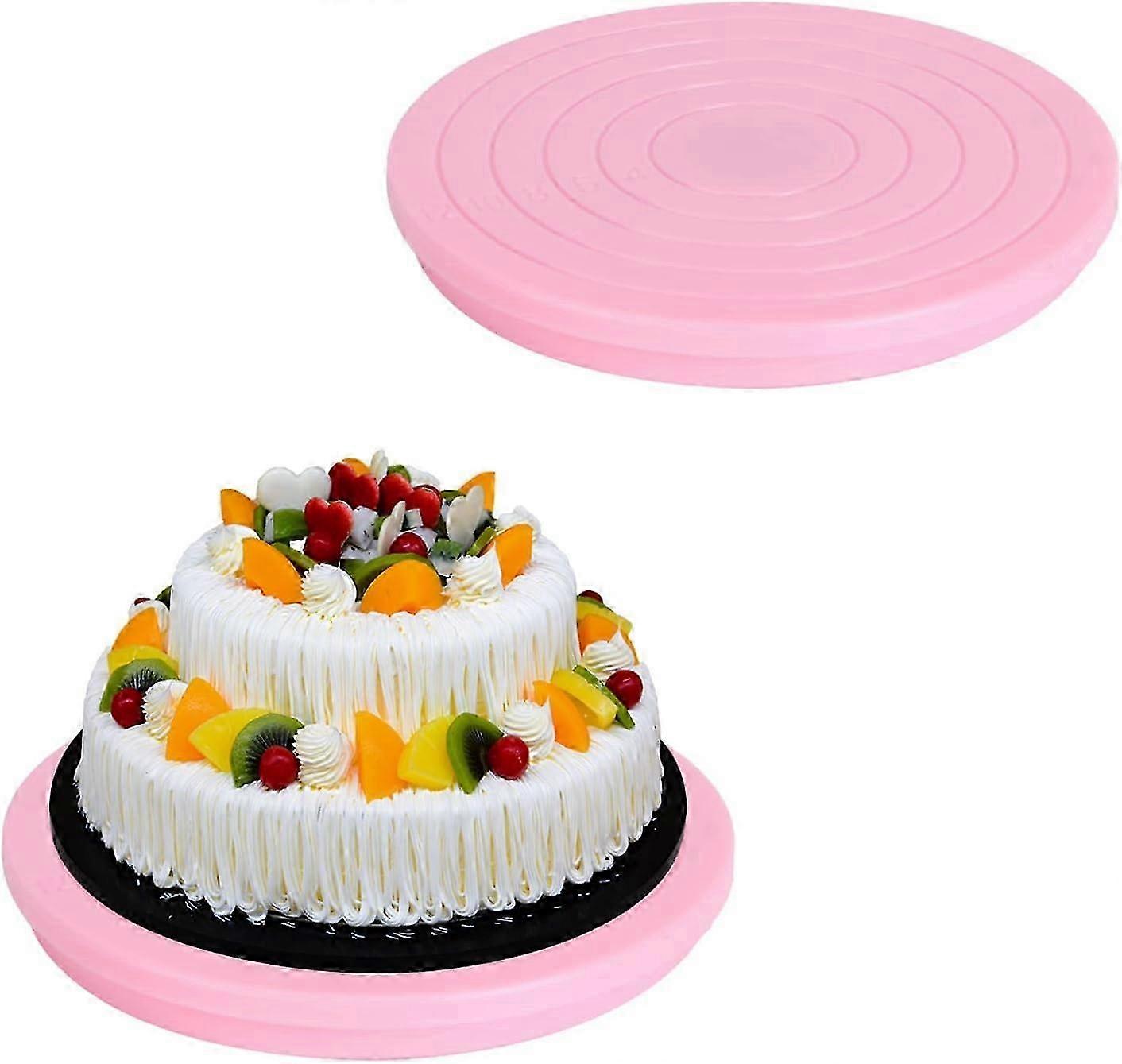 Mini Cake Turntable for Decorating, 360 Degree Rotation Pink Stand Baking Tools Accessories Cookie