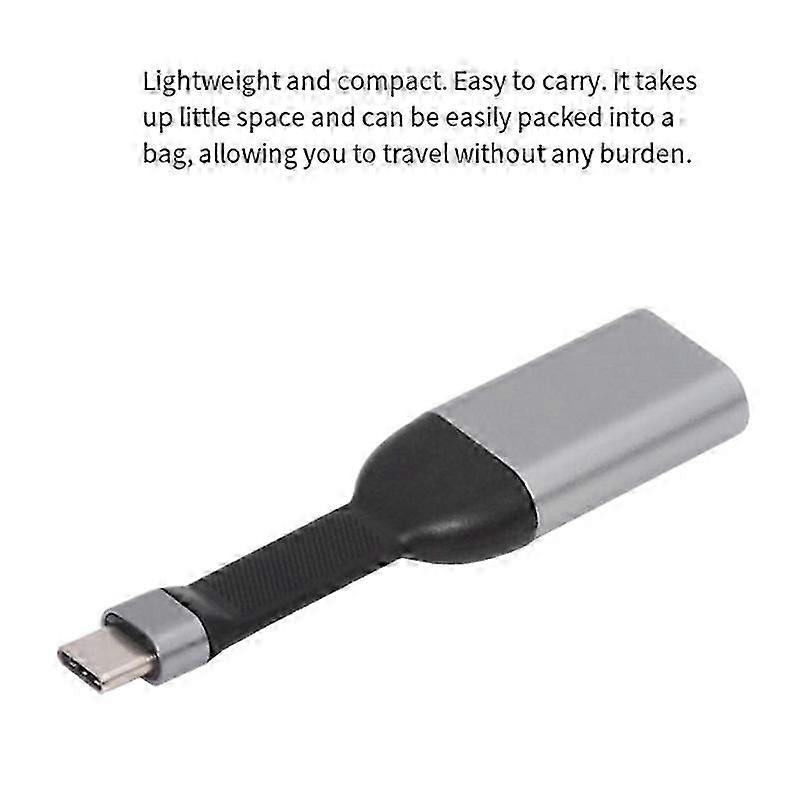 Flat Cable USB-C Type-C to -Compatible Mini Displayport DP 4K HD Converter Portable