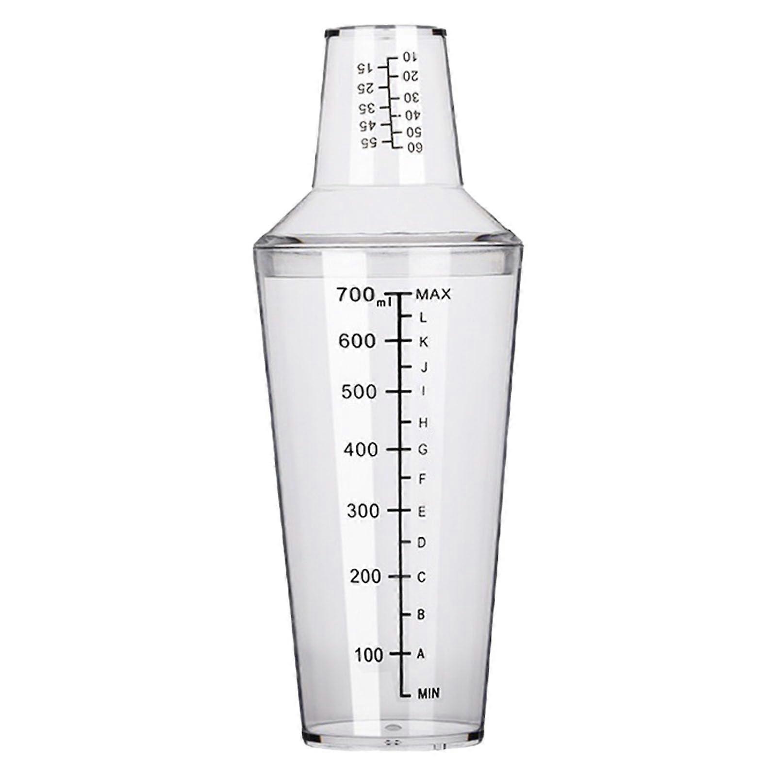 700ml Cocktail Shaker with Precise Scale Markings, Heat Resistant PC Bartender Shaker for Bubble Tea