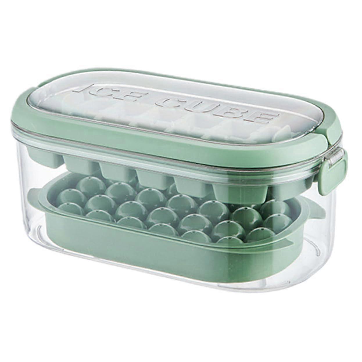 Silicone Ice Cube Tray with Lid and Storage Bin, Easy Release for Freezer