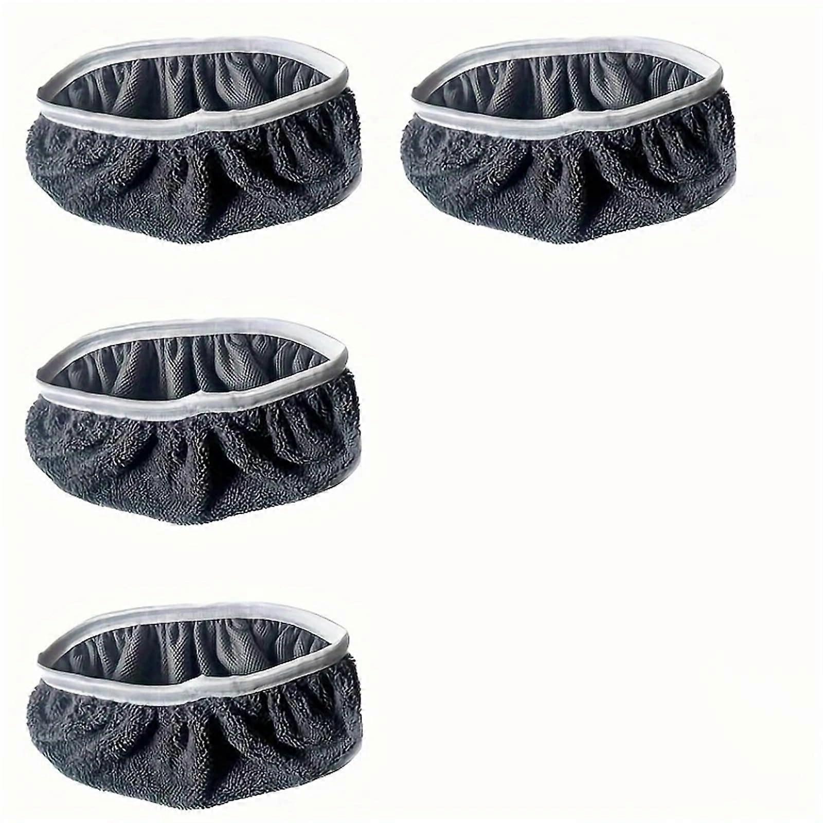Mop Replacement Pads 4pcs Grey, Washable Microfiber Flat Mop Cloths for Absorbent Floor Cleaning