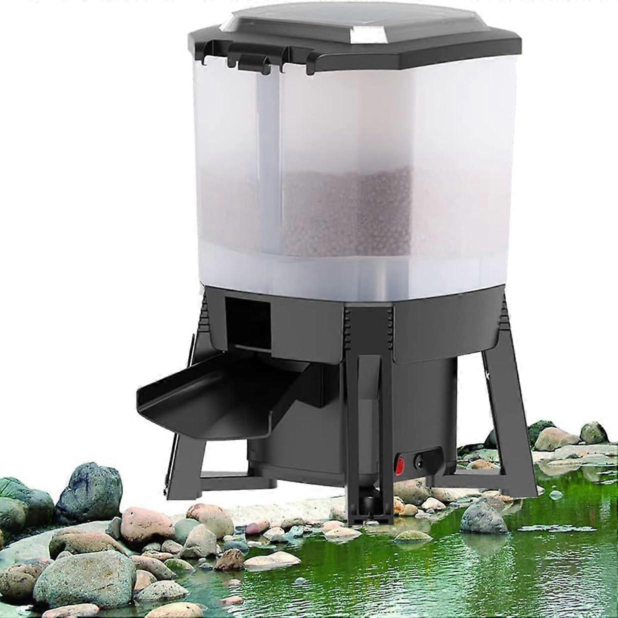 Automatic Solar Fish Feeder with Timer, 6L Large Capacity, Smart App Control for Pond and Aquarium