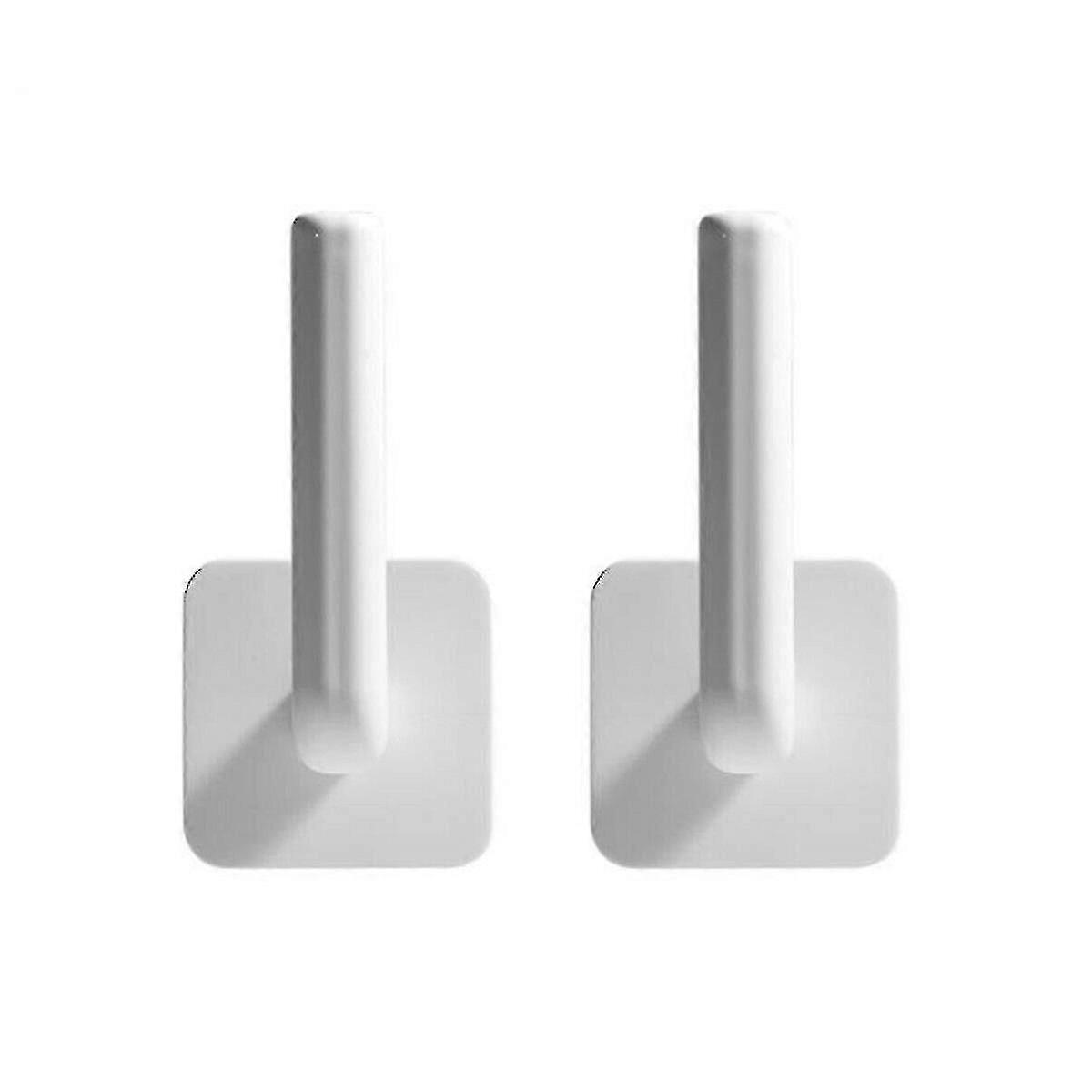 2pcsset Seamless Self-adhesive Hook Stickers Storage Rack Holder Kitchen Pot Cover