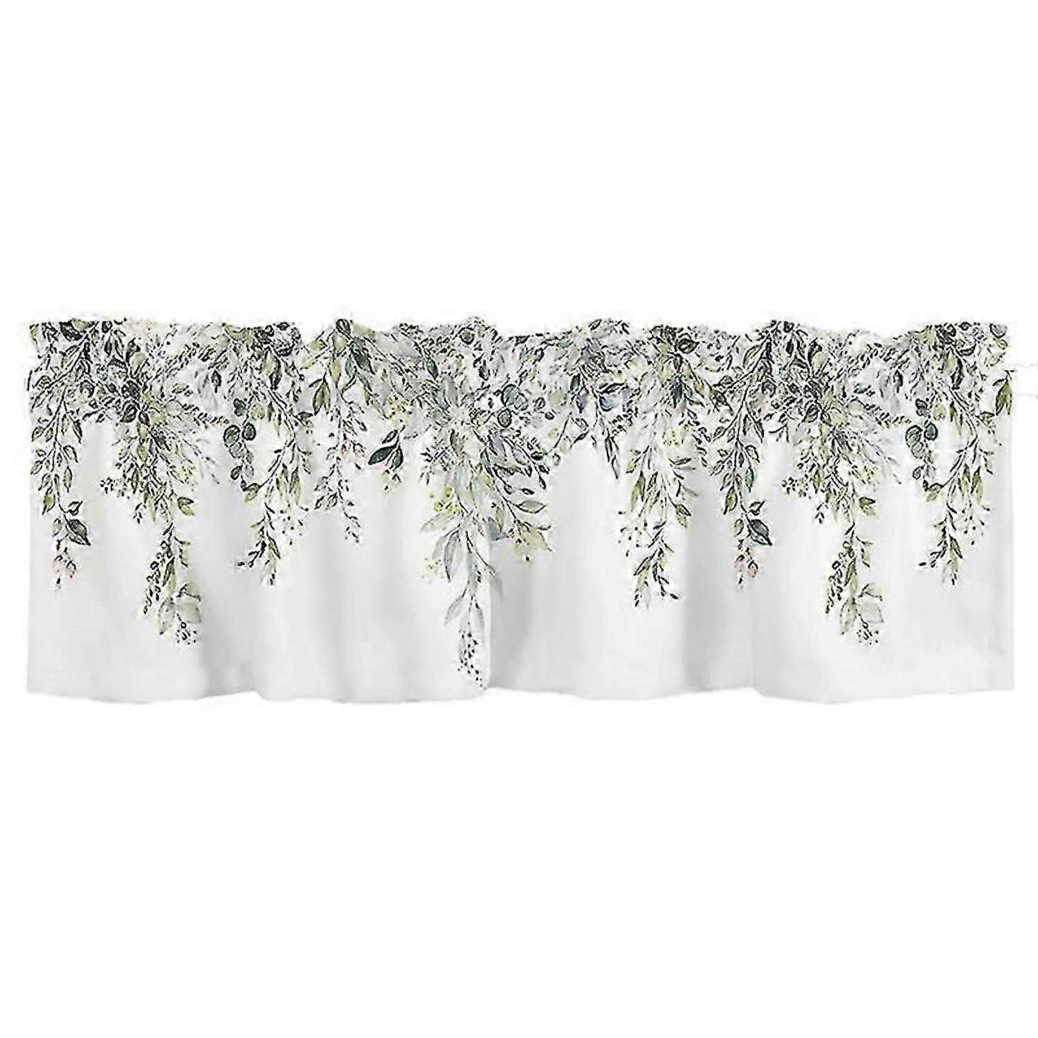 Sage green curtain drapes, suitable for watercolor eucalyptus leaf stems