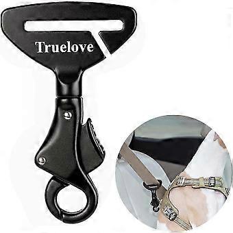 Dog Seat Belt Safety Buckle, Dog Car Safety Buckle, Buckle into Dog Collar or Harness, for All Cats and Dogs, Black