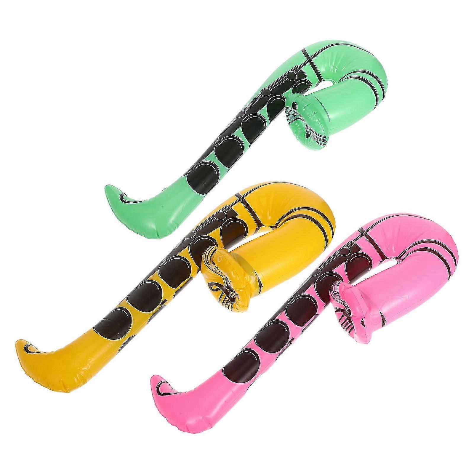 Assorted Color Inflatable Saxophone Balloons for Party Use 3Pcs