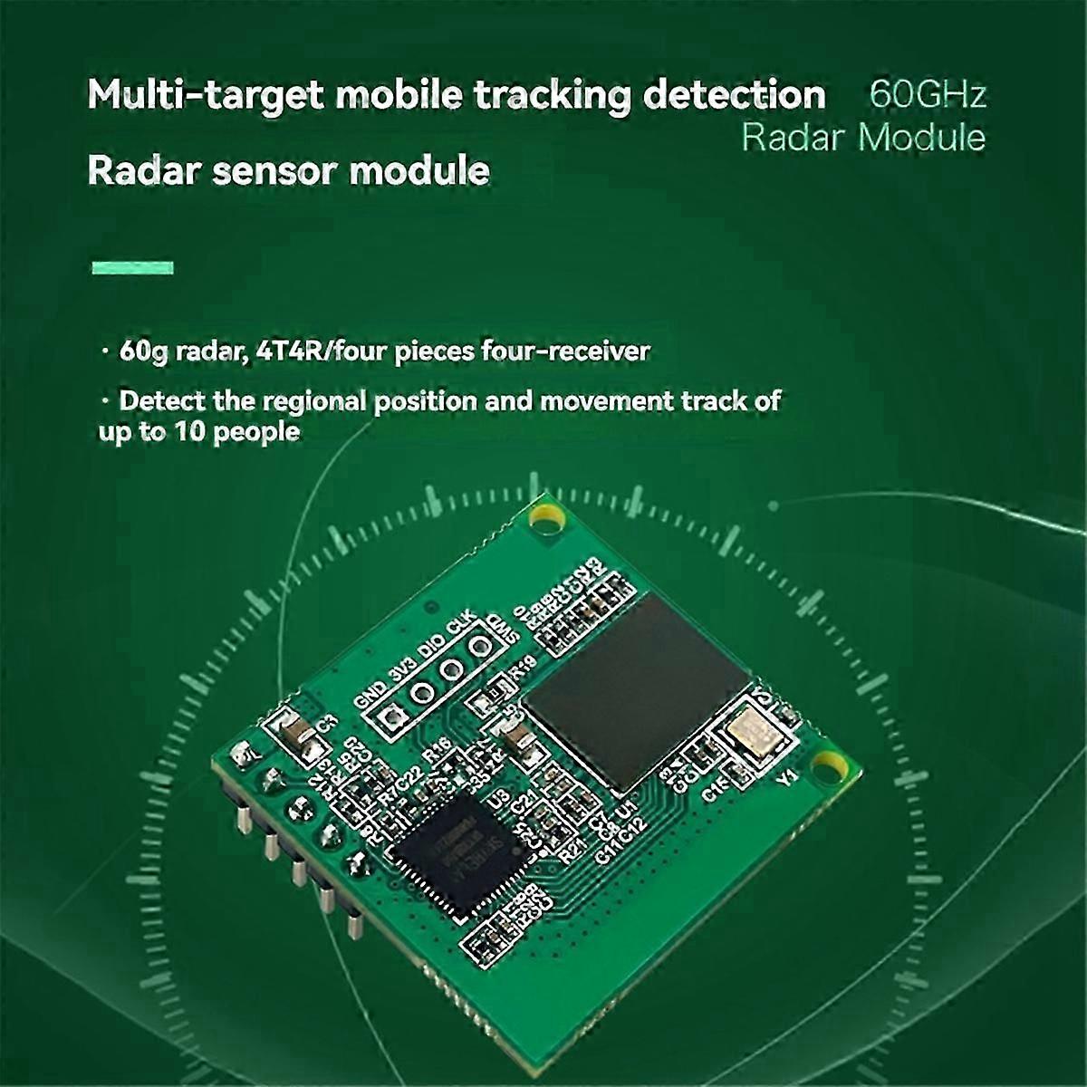 LD6001A 60GHz MmWave Radar Sensor Module+CH340 Serial Port Board 4T 4R Human Presence Sensor Module