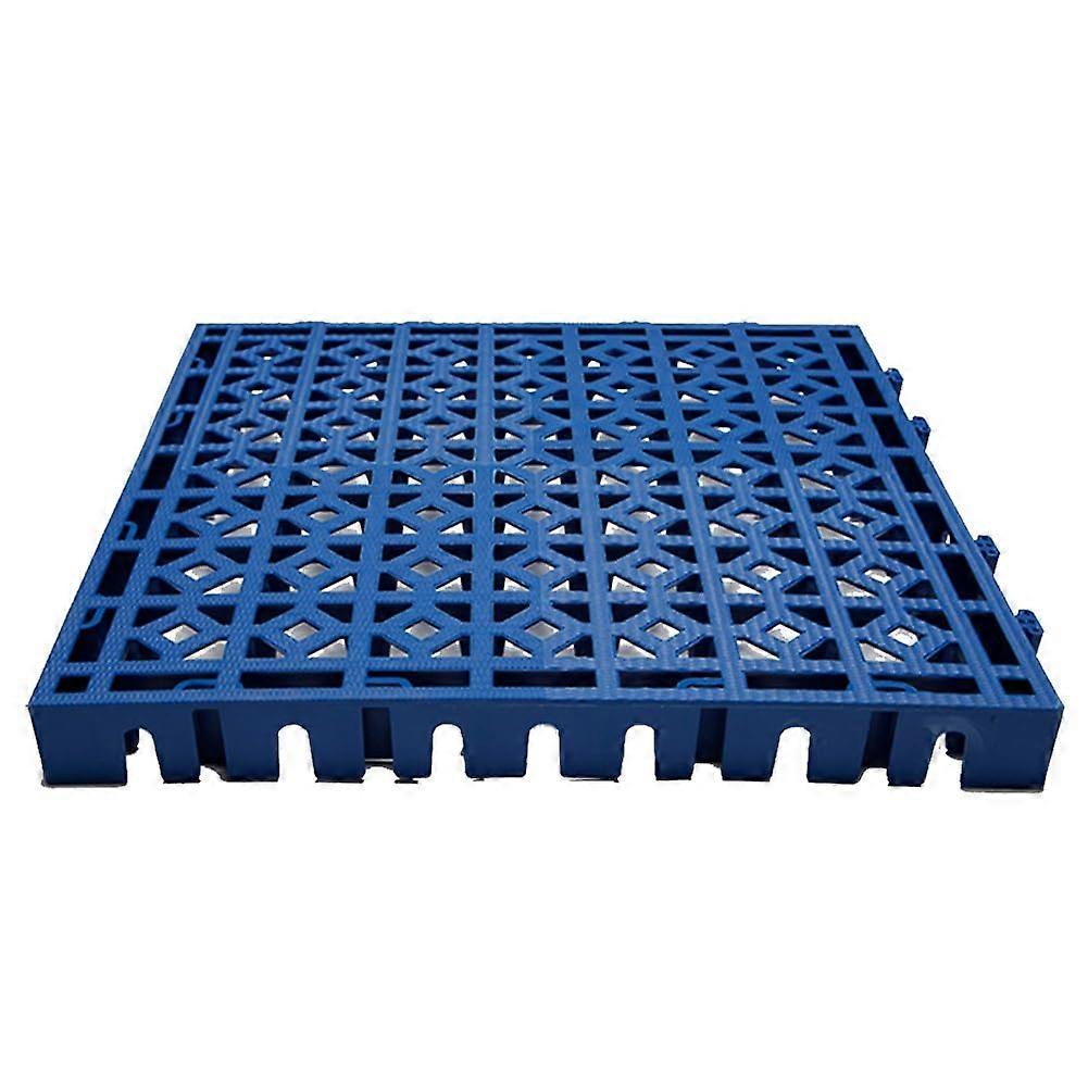 Garage Floor Tiles Heavy Duty Plastic Interlocking with Drainage for Workshop Basement Parking Blue 3 Pack