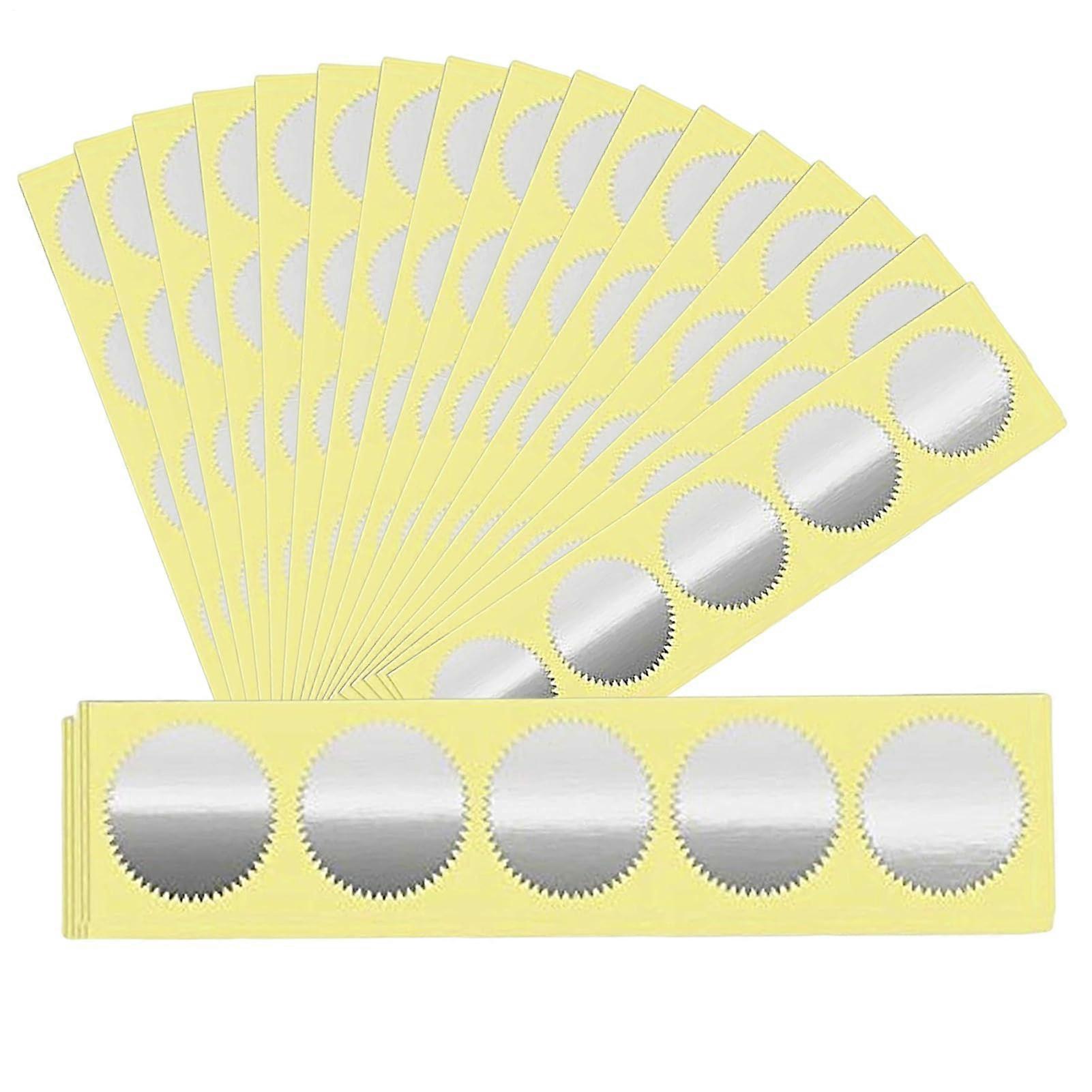 Embossed Envelope Seals Silver Foil Certificate Stickers SelfAdhesive for Weddings and Documents