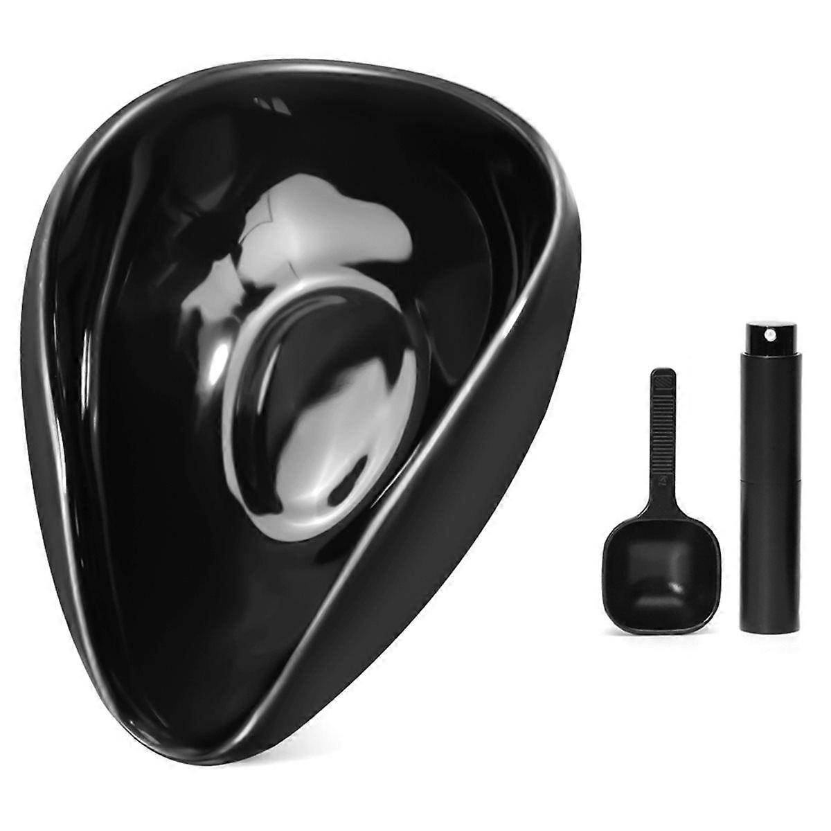 Coffee Bean Dosing Cup and Spoon Set, Ceramic Dosing Vessel Measuring Tray Kit for Coffee or Tea, E