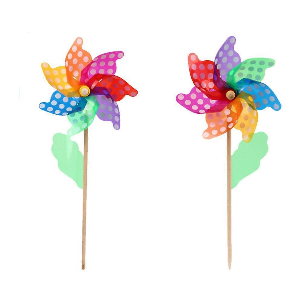 Small Windmill Decor Multicolored For Garden Party Decor 6Pcs