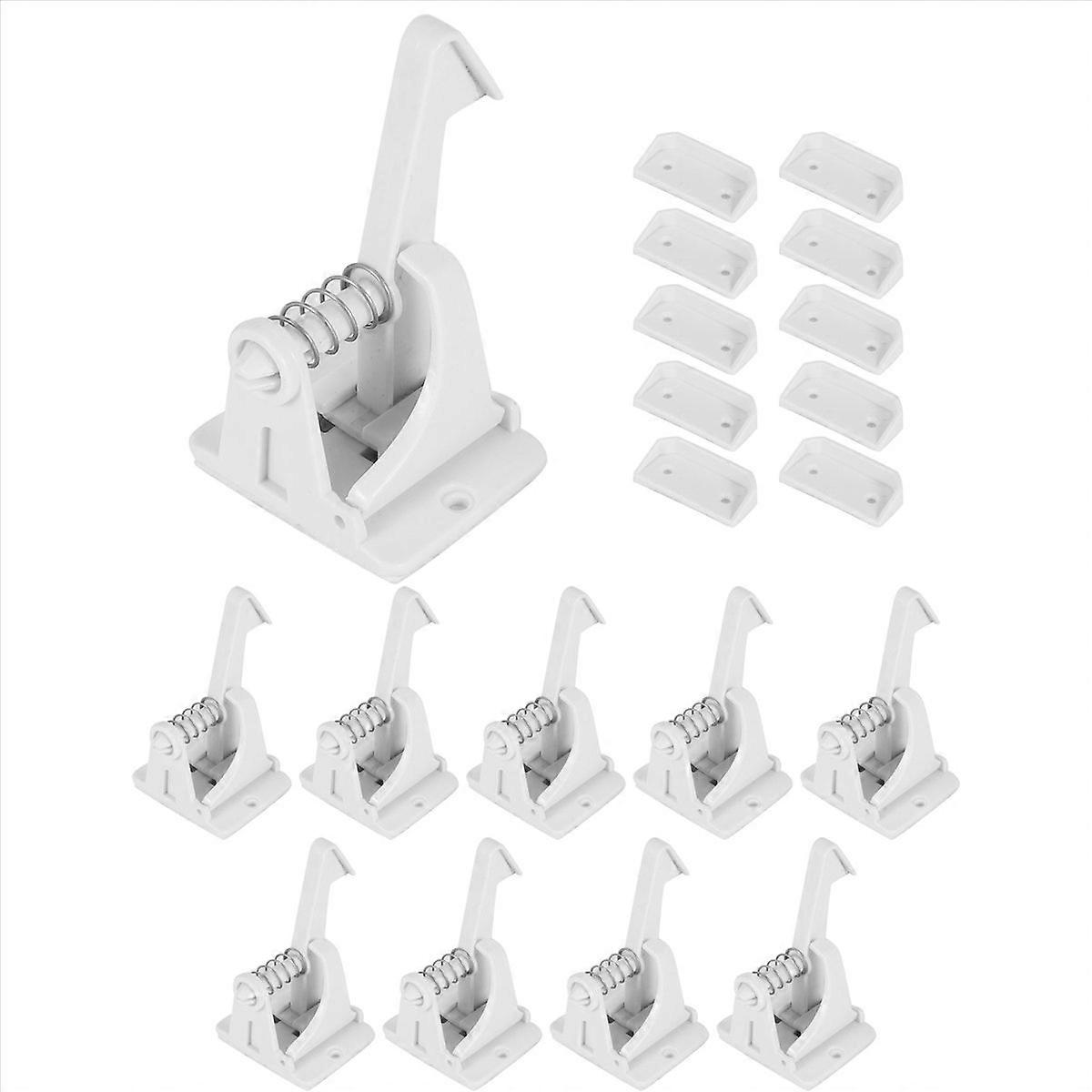 10Pcs Cabinet Locks Magnetic White