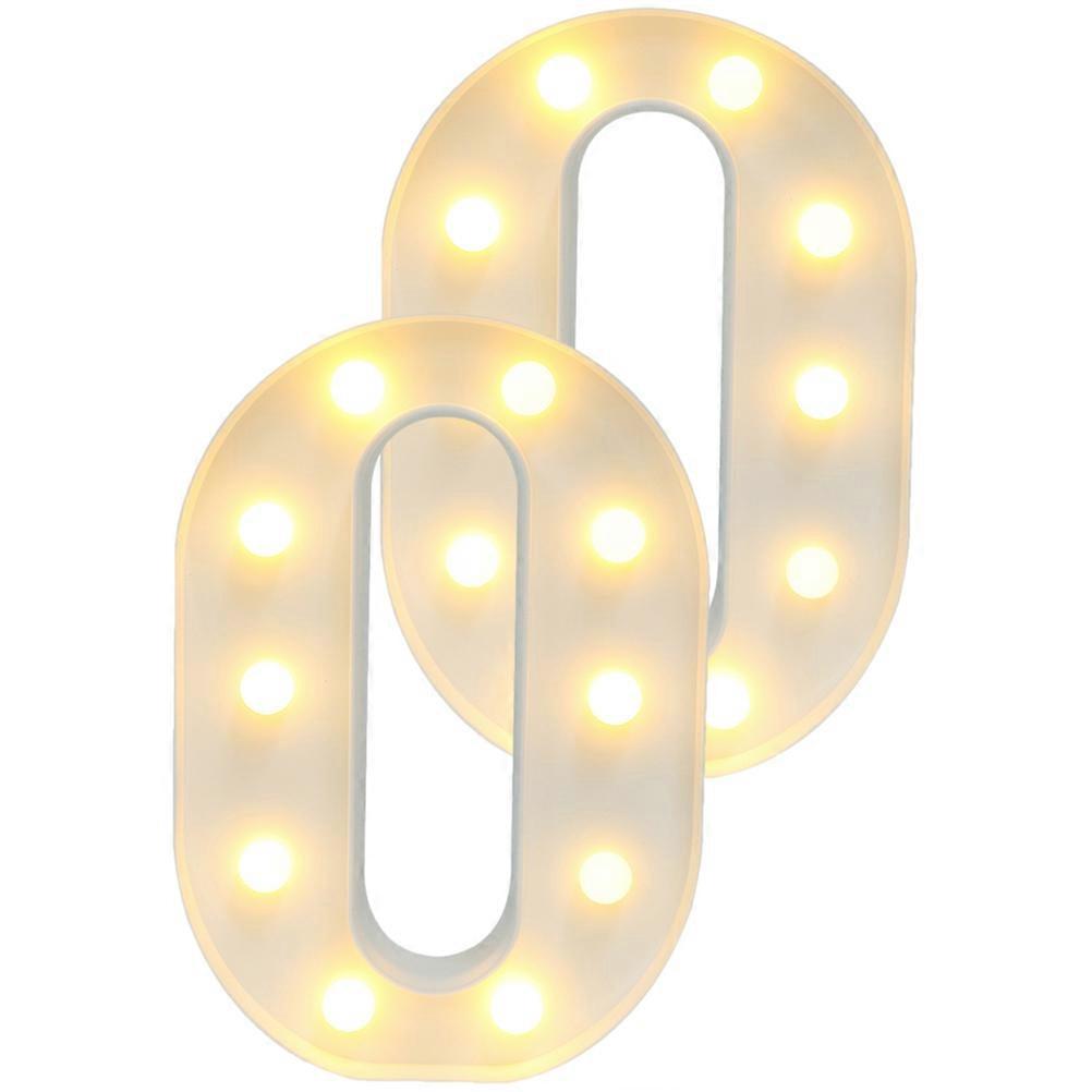 Indoor LED Number Light for Decor 2Pcs White Arabic Numerals Modeling Lamp