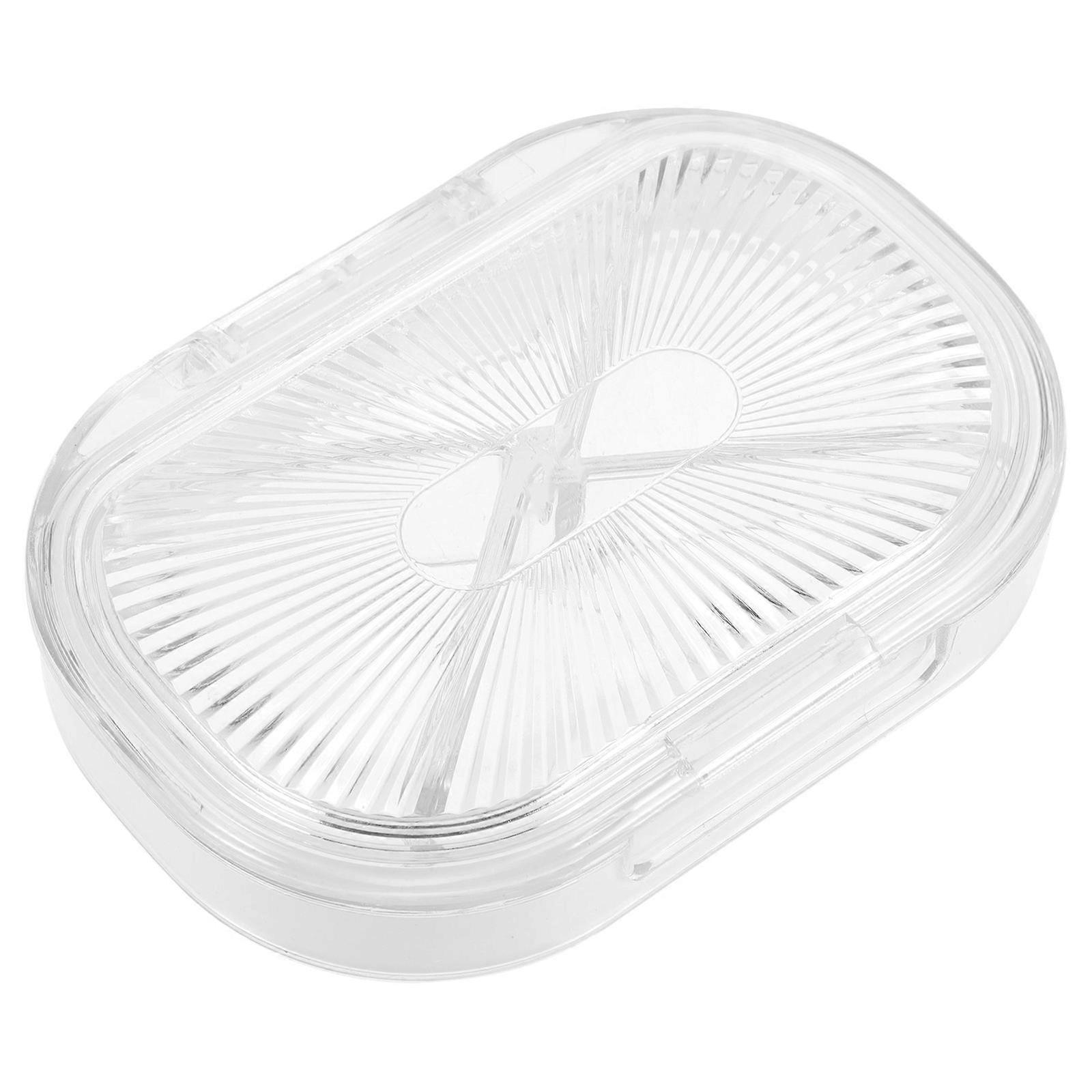 Denture Box White Plastic Retainer Case for Storage Compact Portable Box