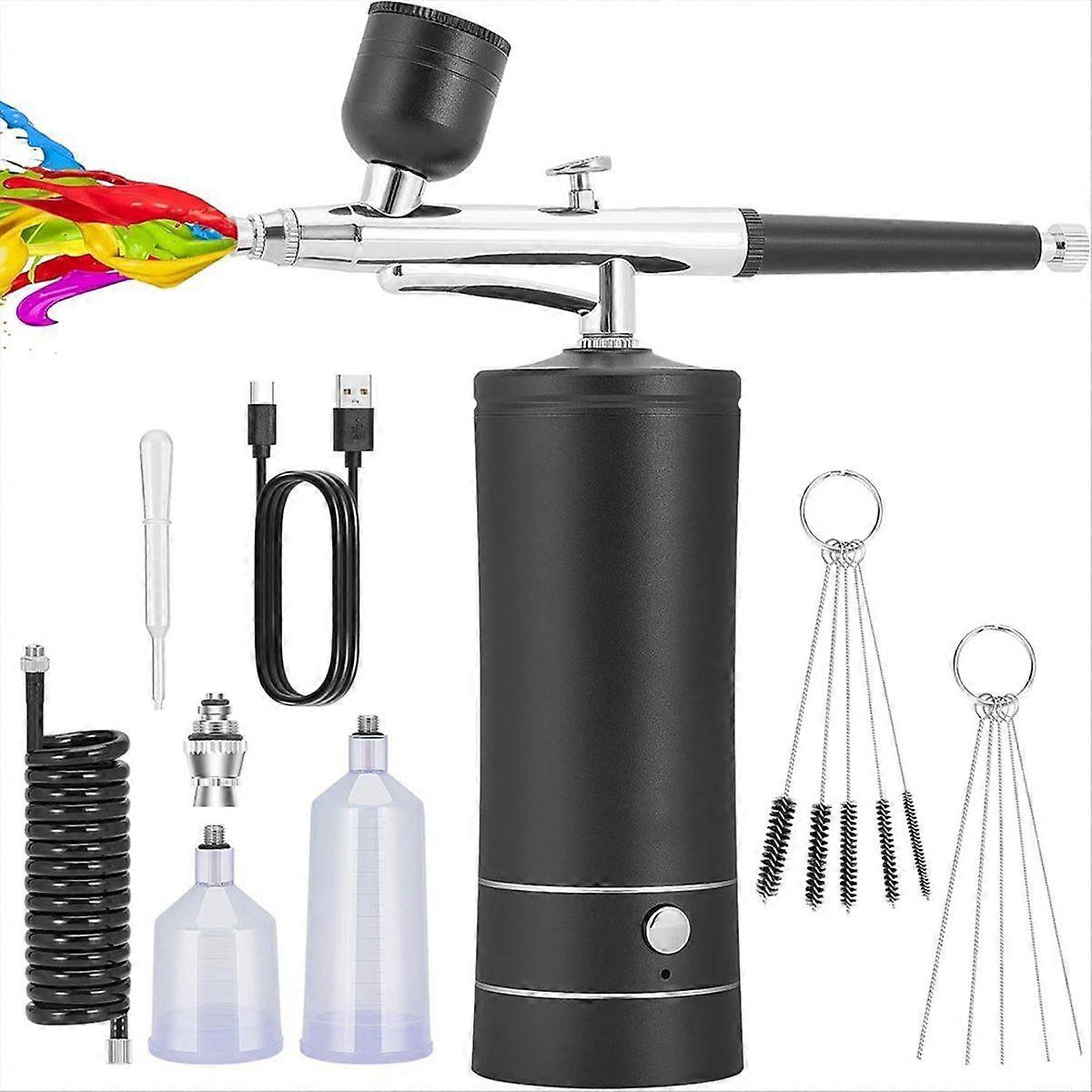 Rechargeable Compressor Airbrush Set, Automatically Handles Nails, B