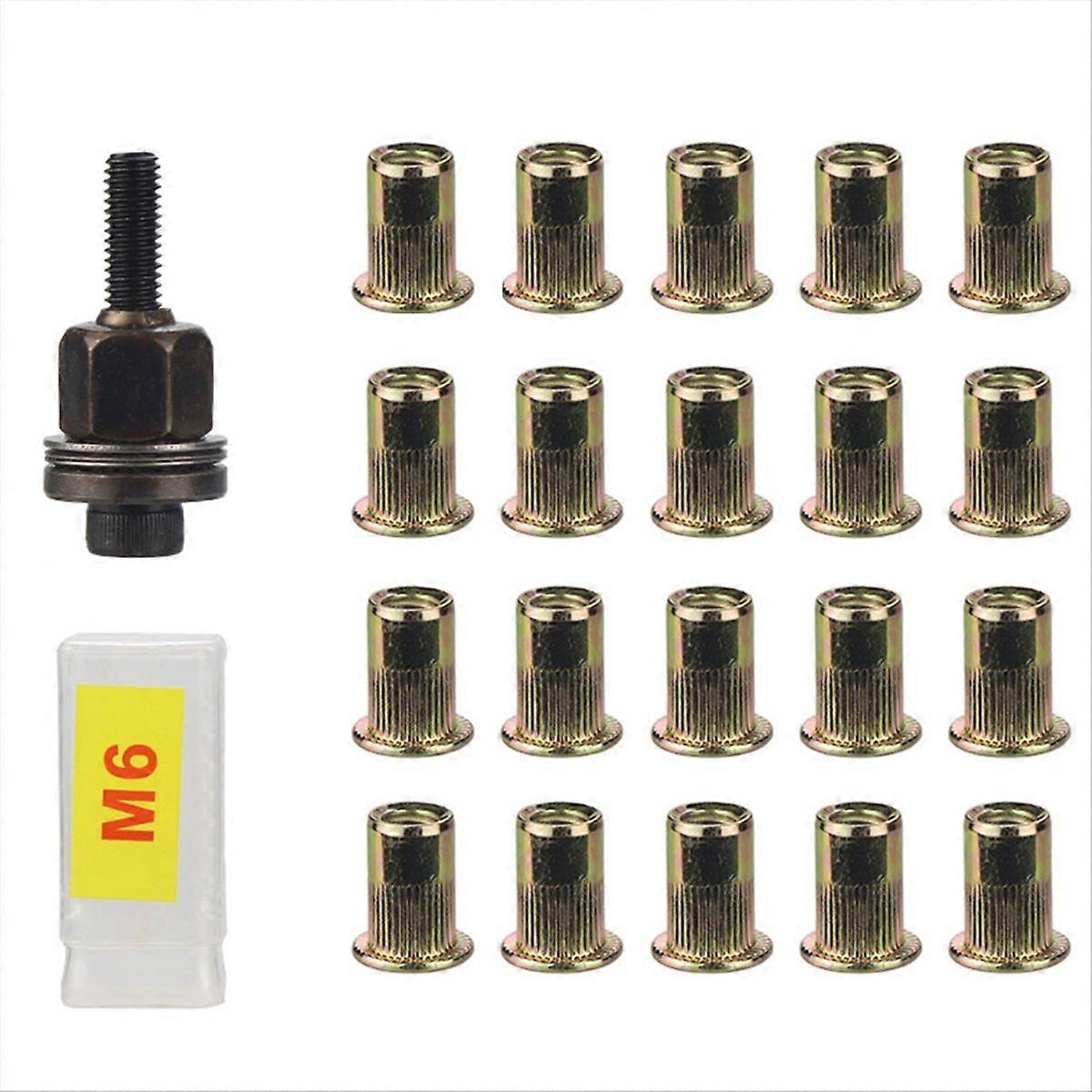 21pcs Rivet Nut Tools Hand Rivet Nut for Rivnuts Tools for Nuts M6