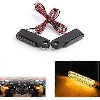 Mini Motorrad Blinker Led Flow Blink Indikator Licht Blitz für Motorrad Roller Cafe Race (2pcs-schwarz)