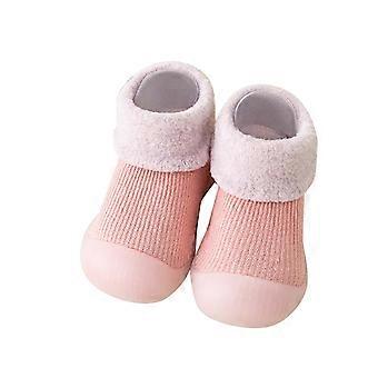 Socken und Schuhe für Jungen und Mädchen, Kleinkinder, warme Bodensocken, rutschfeste Lauflernschuhe für 12-18 Monate