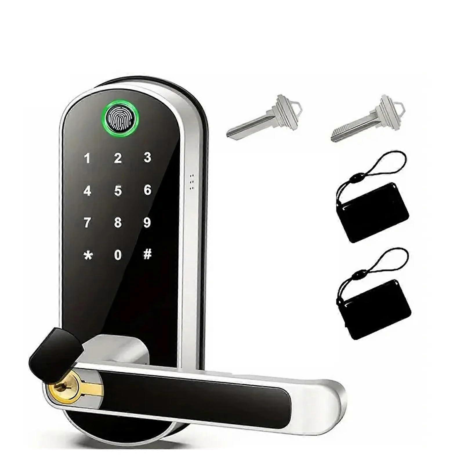 Smart Door Lock with Fingerprint Recognition, App Control, Keyless Entry, IC Card, IP67