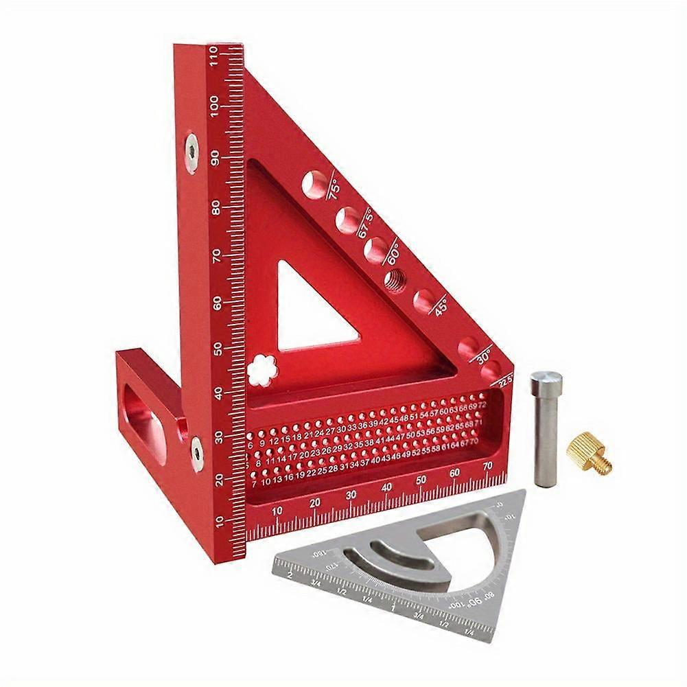 Multi-angle Set Square with Angle Positioning Dowel and T-sqaure Scribing Holes;